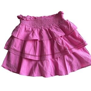 Hayden Girls Ruffle Tiered Mini Skort Smocked Cotton Pink Casual Cute Girls NWOT